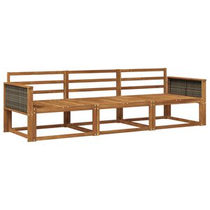 vidaXL Utend&oslash;rs sofa-sett 3 pcs Naturlig Solid akasietre