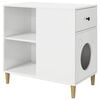 vidaXL Katt Hus Glanset Hvit 72 x 42.5 x 70 cm Konstruert tre