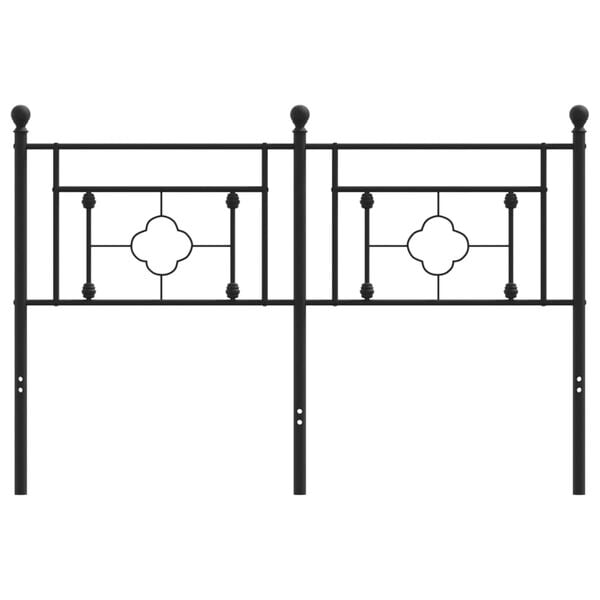 vidaXL Utskiftbar sengegavl i metall svart 140 cm