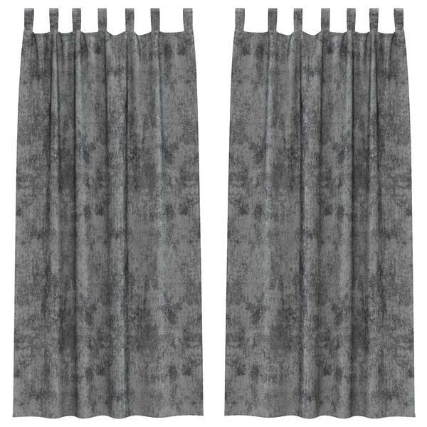 vidaXL Fl&oslash;yel Gardiner med gardiner 2 pcs Gr&aring; 260 x 140 cm Fl&oslash;yel