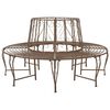vidaXL Trebens 8-Antall seter &Oslash; 160 x 89 cm St&aring;l Antikk Brun Rund