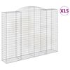 vidaXL Gabionkurver buede 15 stk 300x50x220/240 cm galvanisert jern