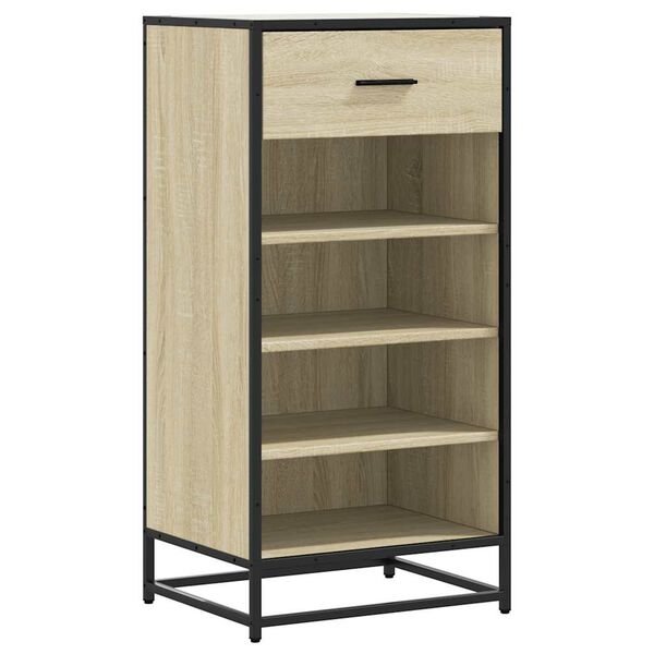 vidaXL Skohylle sonoma eik 48x38x97,5 cm konstruert tre