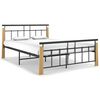 vidaXL Sengeramme metall og heltre eik 140x200 cm