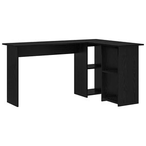 vidaXL Skrivebord Svart Eik 142 x 102 x 73 cm Konstruert tre