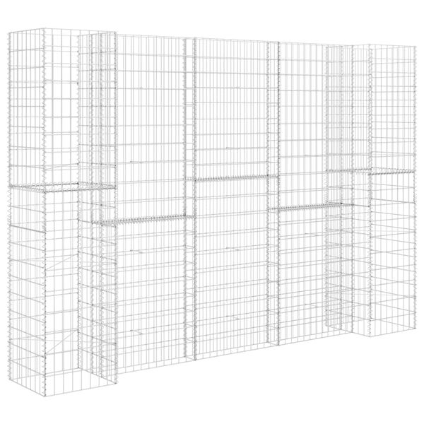 vidaXL Gabion plantekasse H-formet ståltråd 260x40x180 cm