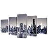 vidaXL Kanvas Flerdelt Veggdekorasjon Monokrom New York Horisont 200 x 100 cm