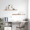 vidaXL Vegghylle med hylle 2 pcs Beige 100 x 9 x 3 cm Konstruert tre