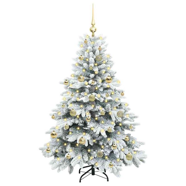 vidaXL Kunstig juletre med 150 LED med stativ gr&oslash;nn 150 cm PE og PVC