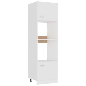 vidaXL Skap for mikrob&oslash;lgeovn "Lyon" hvit 60x57x207 cm konstruert tre