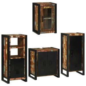 vidaXL Baderomsinnredningssett 4 stk. Flerfarget 55 x 35 x 60 cm