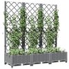 vidaXL Plantekasse med espalier lysegr&aring; 120x40x121,5 cm PP