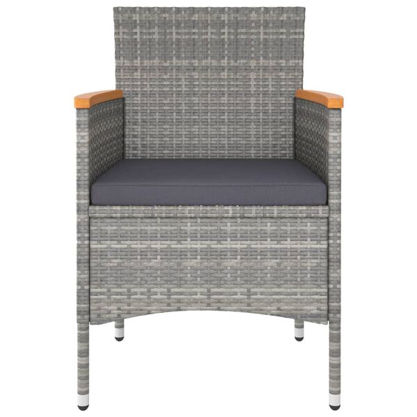 vidaXL Hagestol- og krakksett 4 deler polyrotting grå
