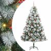 vidaXL Kunstig juletre Gr&oslash;nn og hvit 210 cm PVC og Metall og Plast