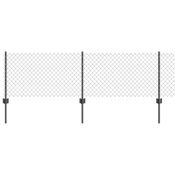 vidaXL Gjerde med stolpe Gr&aring; 0,6 x 10 m St&aring;l og PVC