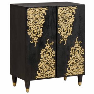 vidaXL Serviesskap Svart 60 x 33 x 75 cm Massiv mango tre