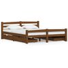 vidaXL Sengeramme med 4 skuffer honningbrun heltre furu 160x200 cm