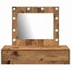 vidaXL Sminkebord med speillys Brun 83 x 40 x 70 cm Konstruert tre