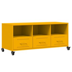 vidaXL TV-benk sennepsgul 100,5x39x43,5 cm st&aring;l