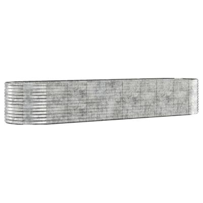 vidaXL Plantekasse pulverlakkert stål 396x100x68 cm sølv