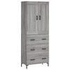 vidaXL Highboard gr&aring; sonoma 69,5x34x180 cm konstruert tre