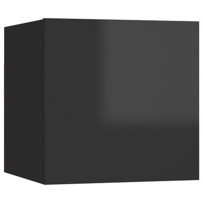 vidaXL Nattbord høyglans svart 30,5x30x30 cm sponplate