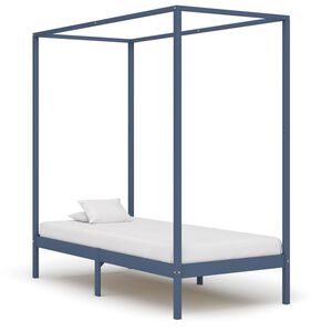 vidaXL Himmelsengeramme heltre furu gr&aring; 90x200 cm