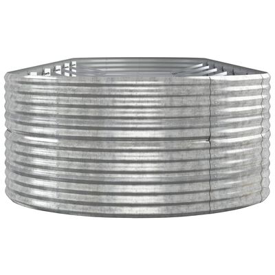 vidaXL Plantekasse pulverlakkert stål 510x140x68 cm sølv
