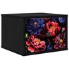 vidaXL Vegghengt nattbord KIEL Svart eik 36 x 33 x 25 cm