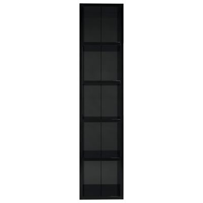 vidaXL CD-skap høyglans svart 21x16x93,5 cm sponplate