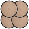 vidaXL Jute Placemets 4 pcs Naturlig og svart &Oslash; 30 cm 100% Tossa Jute