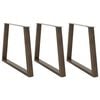vidaXL Spisebordben V-formet 3 stk naturst&aring;l 90 x (72-73,3) cm st&aring;l