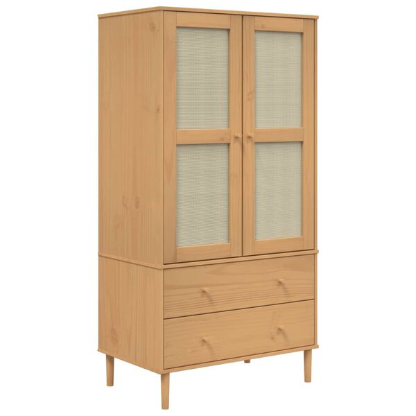 vidaXL Garderobe SENJA rotting utseende brun 90x55x175 cm heltre furu