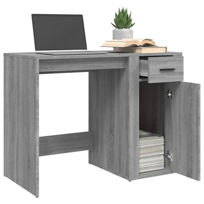 vidaXL Skrivebord grå sonoma 100x49x75 cm konstruert tre