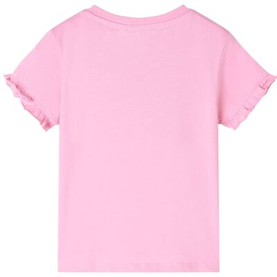 T-skjorte for barn med korte ermer knallrosa 92