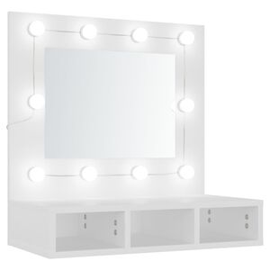 vidaXL Speilskap med LED hvit 60x31,5x62 cm