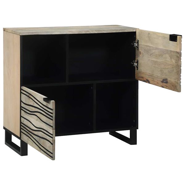 vidaXL Sideboard Hvit 80 x 33 x 75 cm heltre mango