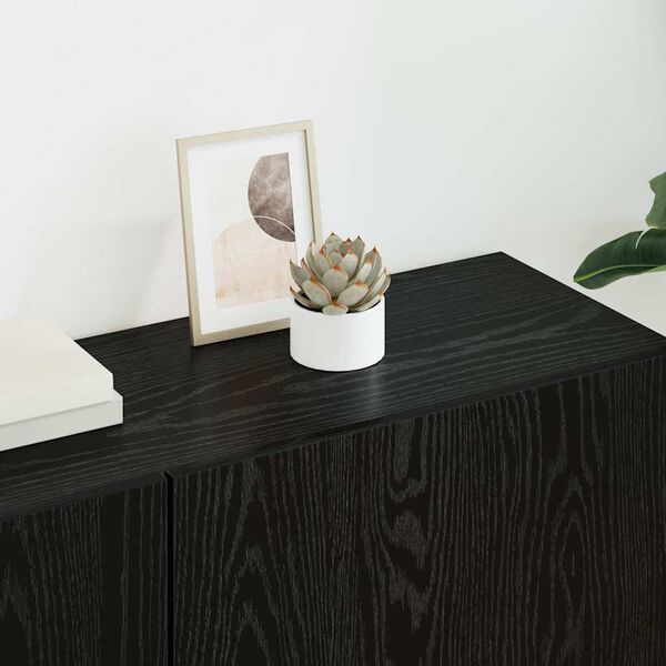 vidaXL TV Vegg-enhet Veggmontert 5 pcs Svart eik Konstruert tre