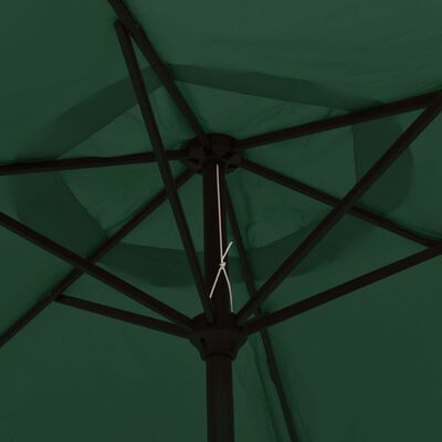 vidaXL LED Parasoll 3 m grønn fritthengende