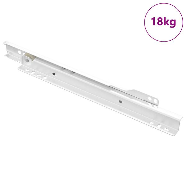 vidaXL Skuffeskinne 87 pcs Hvit St&aring;l