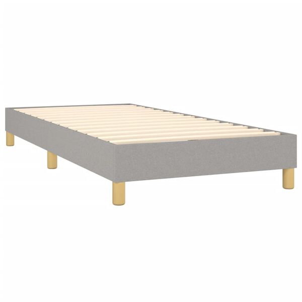 vidaXL Boxspring-sengeramme lysegrå 90x190 cm Single stoff