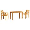 vidaXL Hage Spisegruppe 3 pcs Brun Solid akasietre