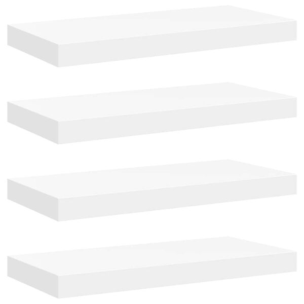 vidaXL Flytende vegghyller 4 stk hvit 50x23x3,8 cm MDF