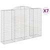vidaXL Gabionkurver buede 7 stk 300x50x200/220 cm galvanisert jern