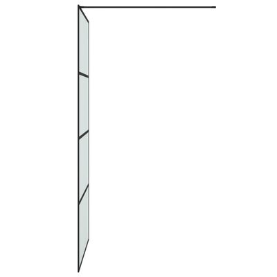 vidaXL Dusjvegg svart 100x195 cm frostet ESG-glass