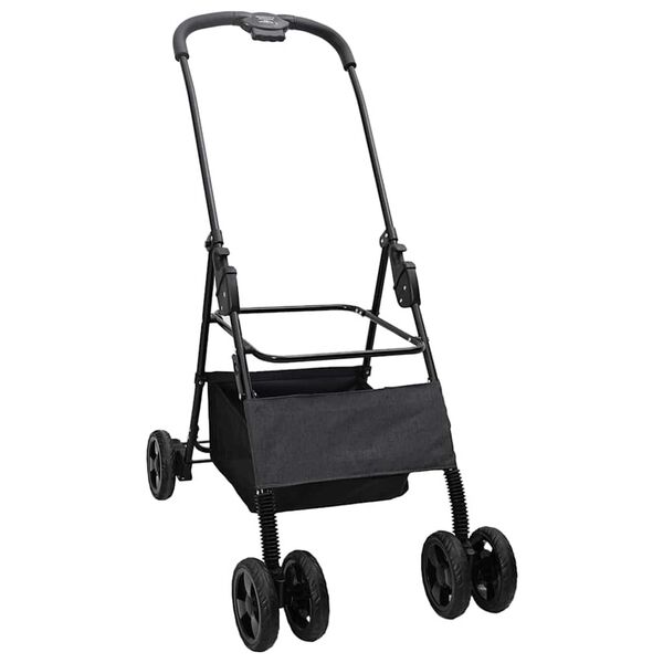 vidaXL Sammenleggbar kj&aelig;ledyrvogn Justerbar Svart 81 x 47 x 99 cm