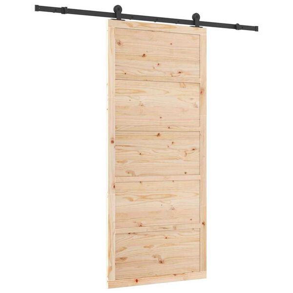 vidaXL Skyvedør Naturlig 80 x 208 cm Massiv furu