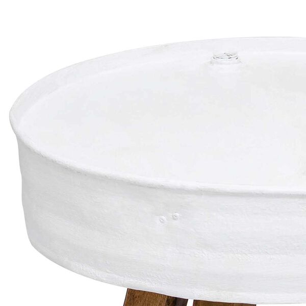 vidaXL Salongbord gjenvunnet heltre 60x45 cm hvit