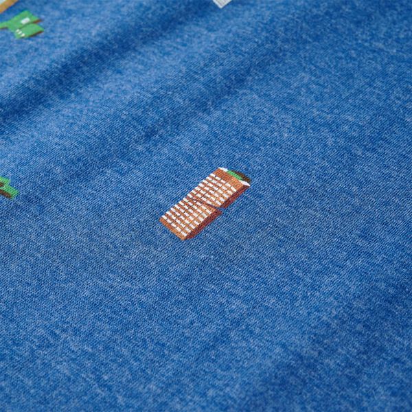 T-skjorte for barn m&oslash;rkebl&aring; melert 116