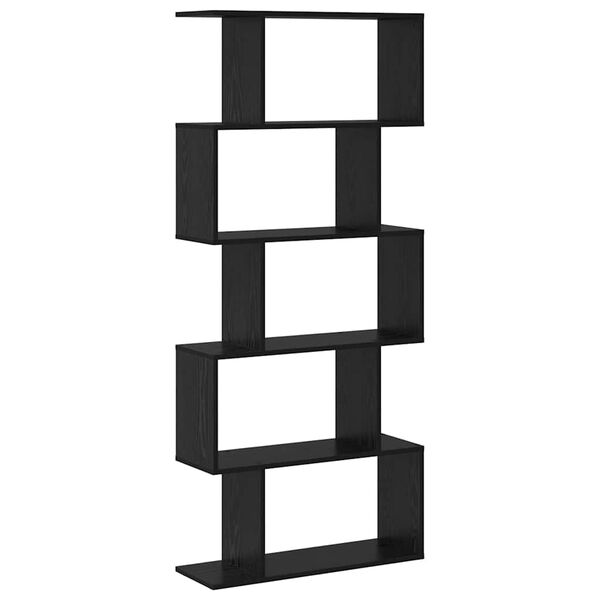 vidaXL Bokskap Svart Eik 70 x 24 x 161 cm Konstruert tre